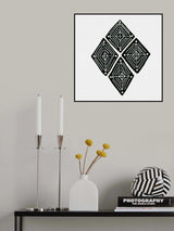 Black Tribal Diamond Ethnic Poster och Canvastavla