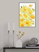 Watercolor California poppies quad 2 Poster och Canvastavla