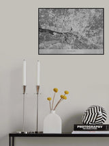 Gray vintage map of Hamburg Germany Poster och Canvastavla