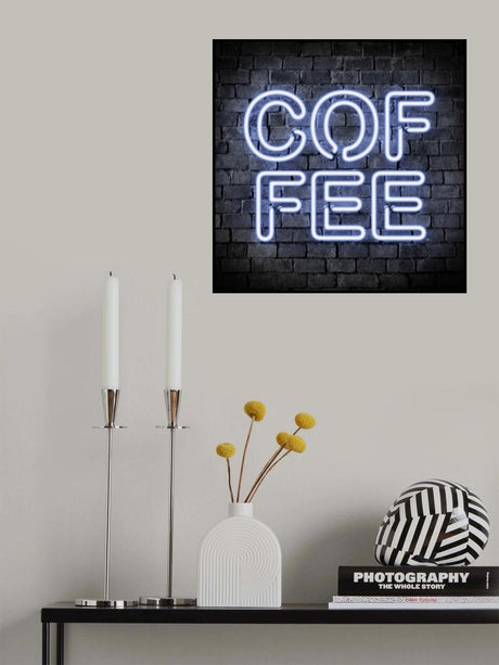 Neon Coffee Poster och Canvastavla