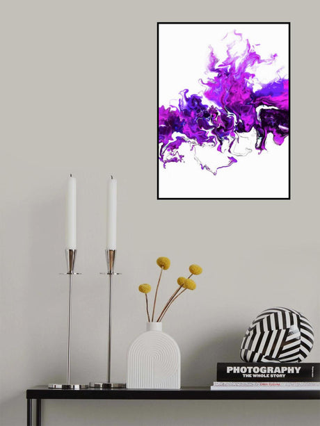 Purple Colorful White Wave Poster och Canvastavla