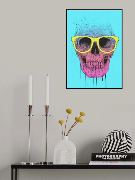Pop art skull with glasses Poster och Canvastavla