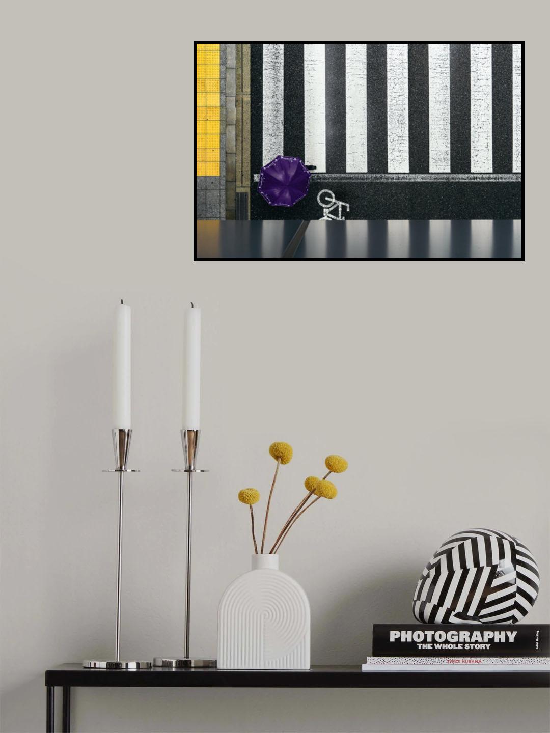 The crosswalk at a rainy day Poster och Canvastavla