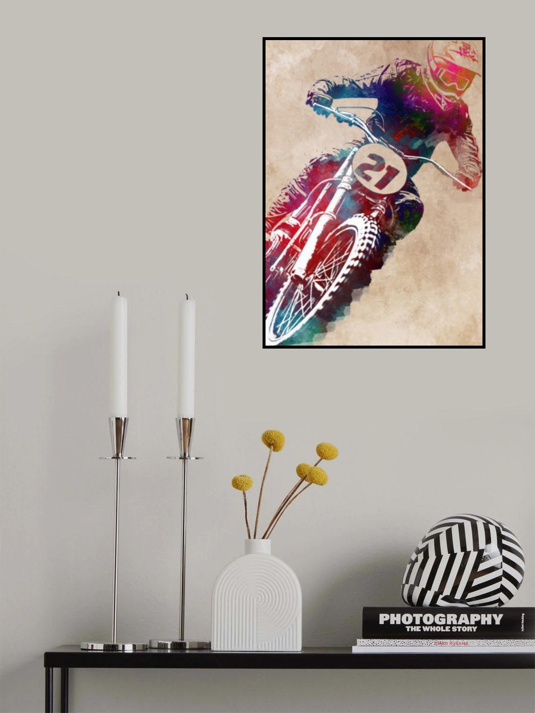 Motor racing sport art Poster och Canvastavla