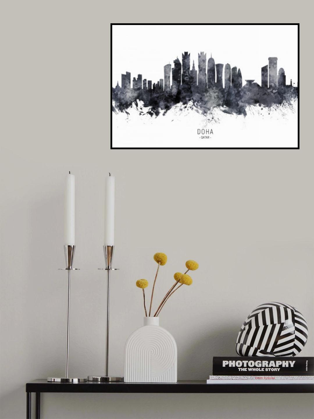 Doha Qatar Skyline Poster och Canvastavla