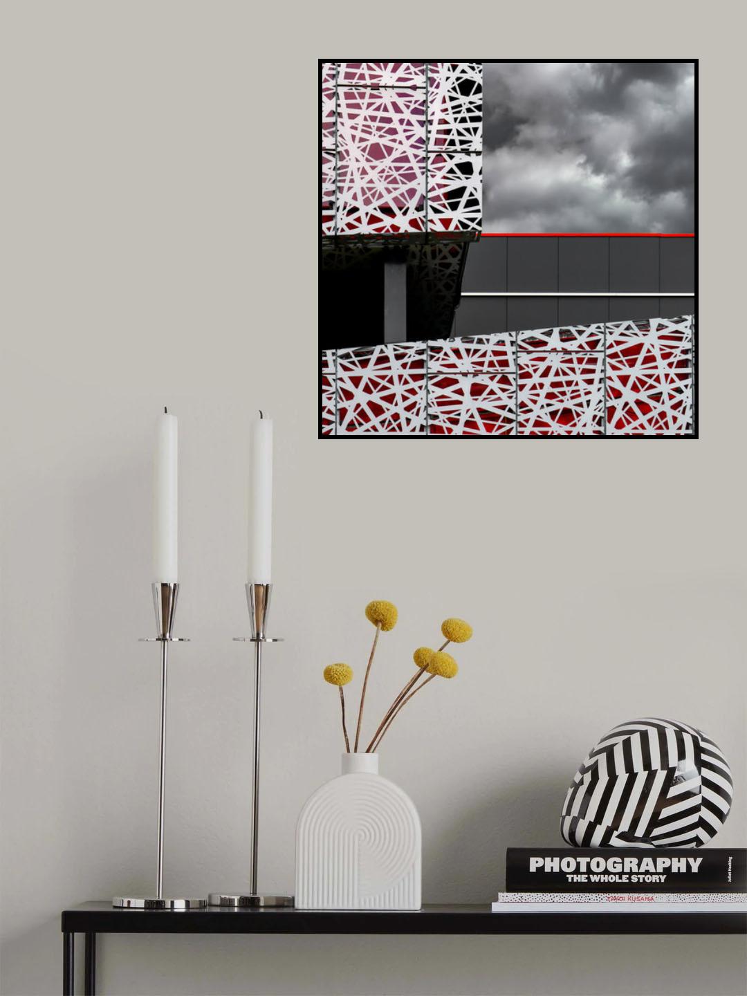 White - red - clouds Poster och Canvastavla