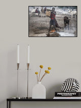 A scene in a mundari cattle camp - South Sudan Poster och Canvastavla
