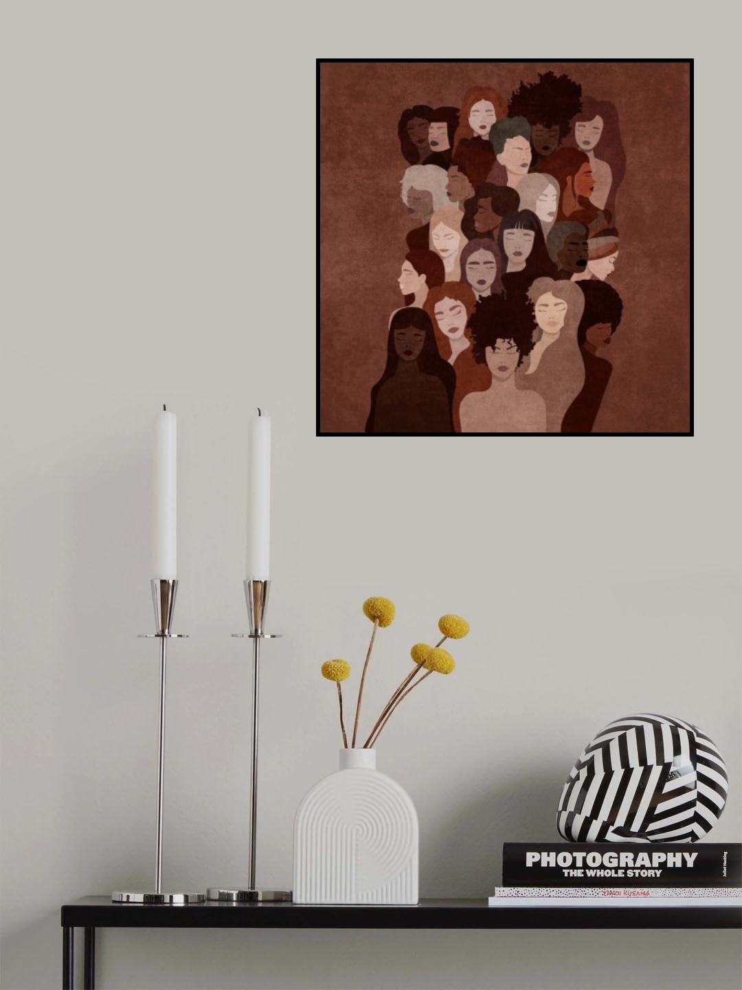 Absctract Terra Womens Faces Poster och Canvastavla