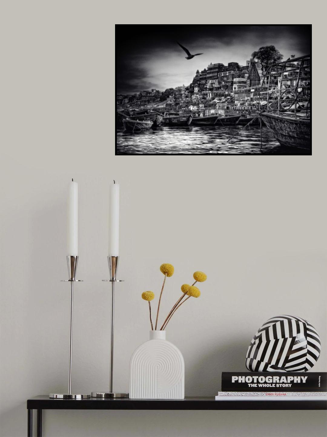 the boats of Varanasi Poster och Canvastavla