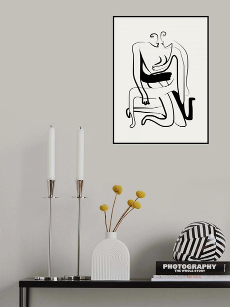 Hugs and Kisses Line Art Poster och Canvastavla
