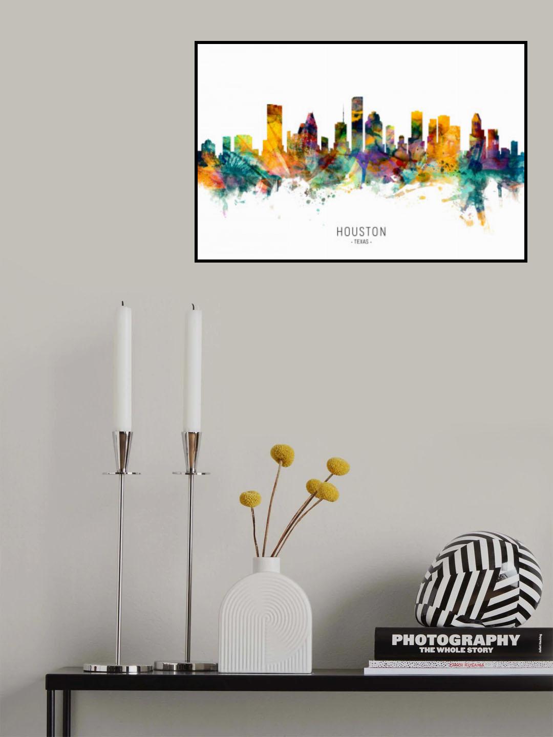 Houston Texas Skyline Poster och Canvastavla