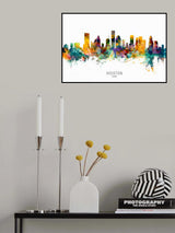 Houston Texas Skyline Poster och Canvastavla
