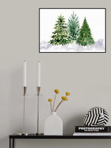 Three watercolor Christmas trees Poster och Canvastavla
