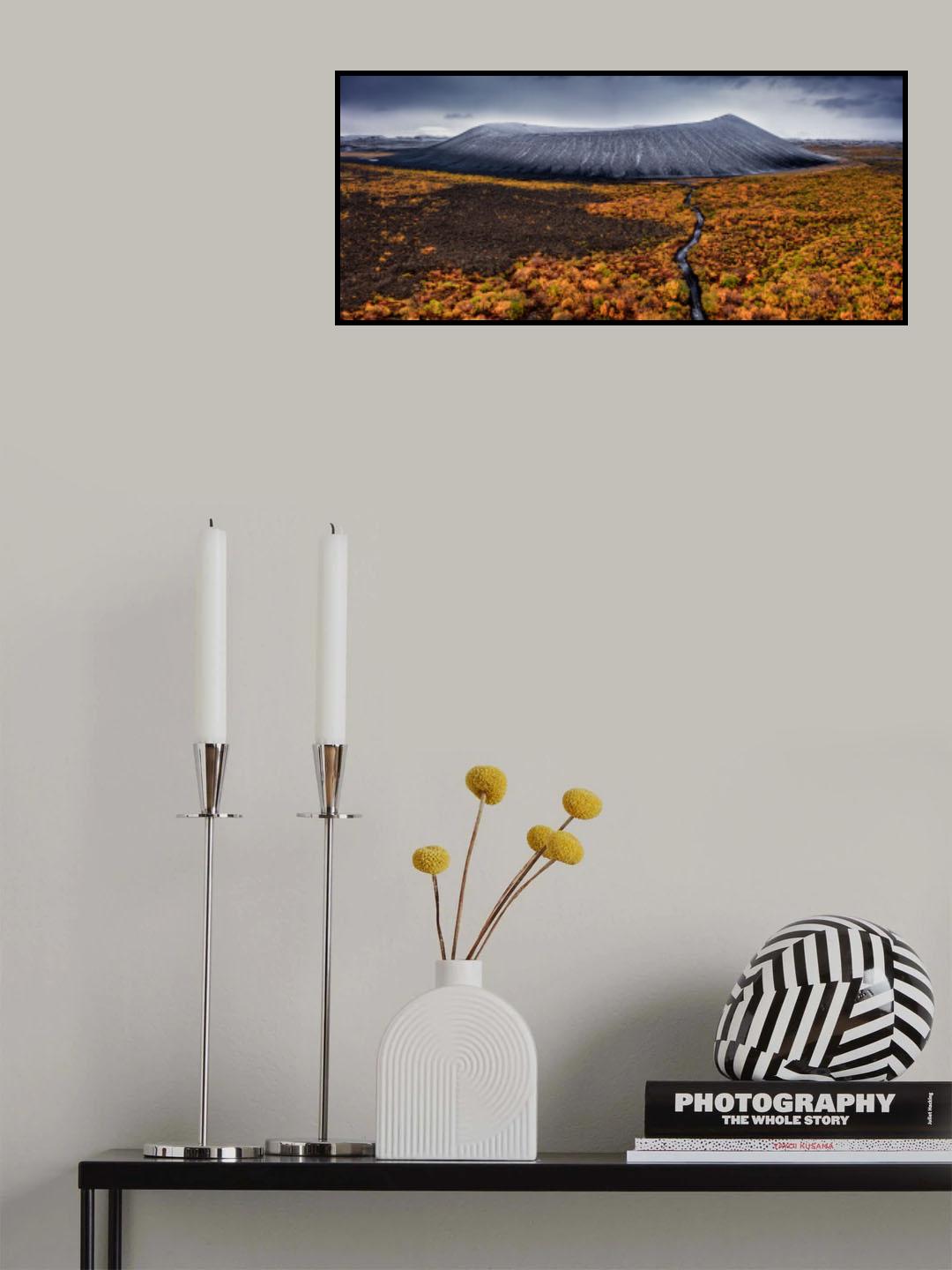 Hverfjall in autumn Poster och Canvastavla