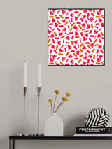 Geometric Marks Pink Brown Poster och Canvastavla