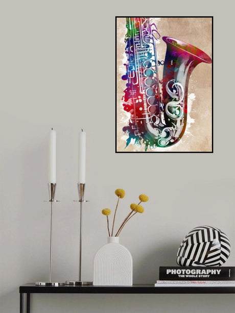 Saxophone music art Poster och Canvastavla