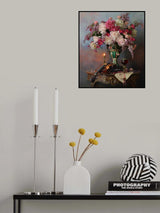 Still life with violin and flowers Poster och Canvastavla