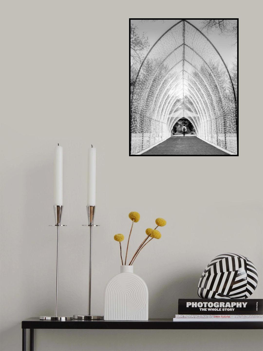 White Arch Corridor Poster och Canvastavla
