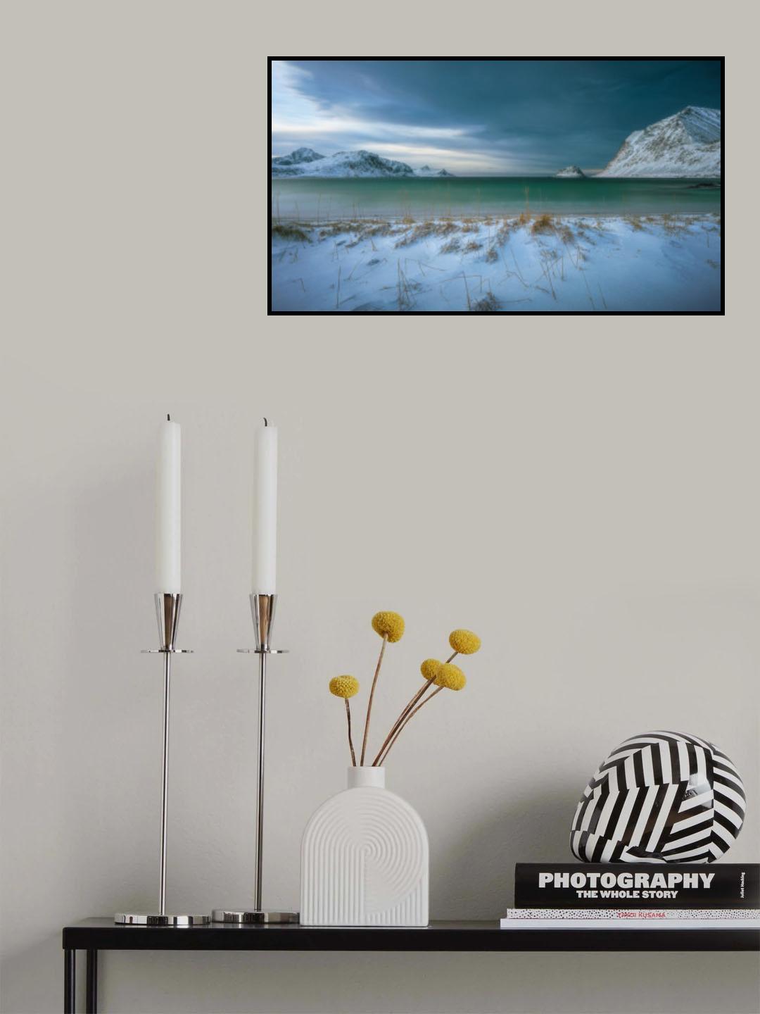 Vick beach , Lofoten Island . Poster och Canvastavla