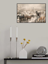 Young goat herder at work Poster och Canvastavla