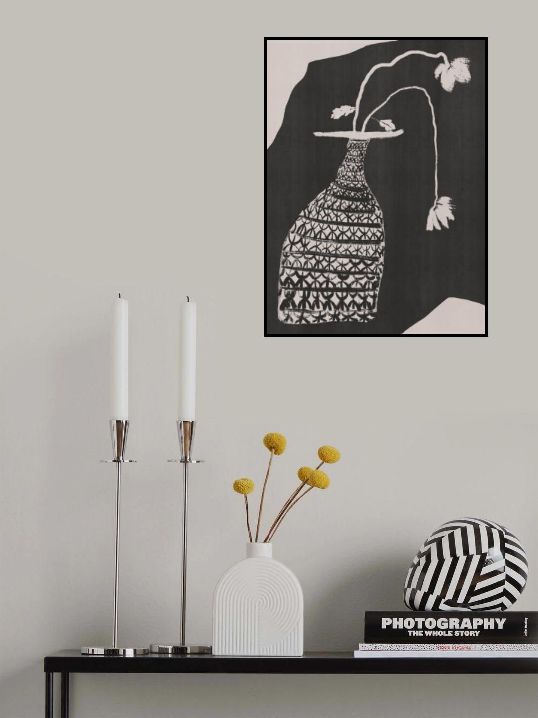 Monochrome Vase Still Life Poster och Canvastavla