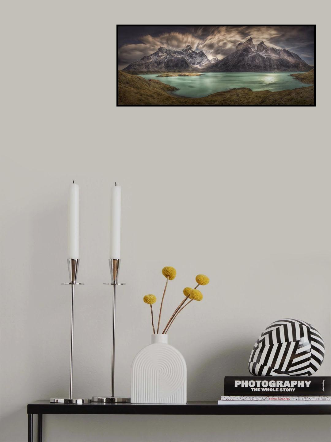 Scattered clouds over Patagonia Peaks Poster och Canvastavla