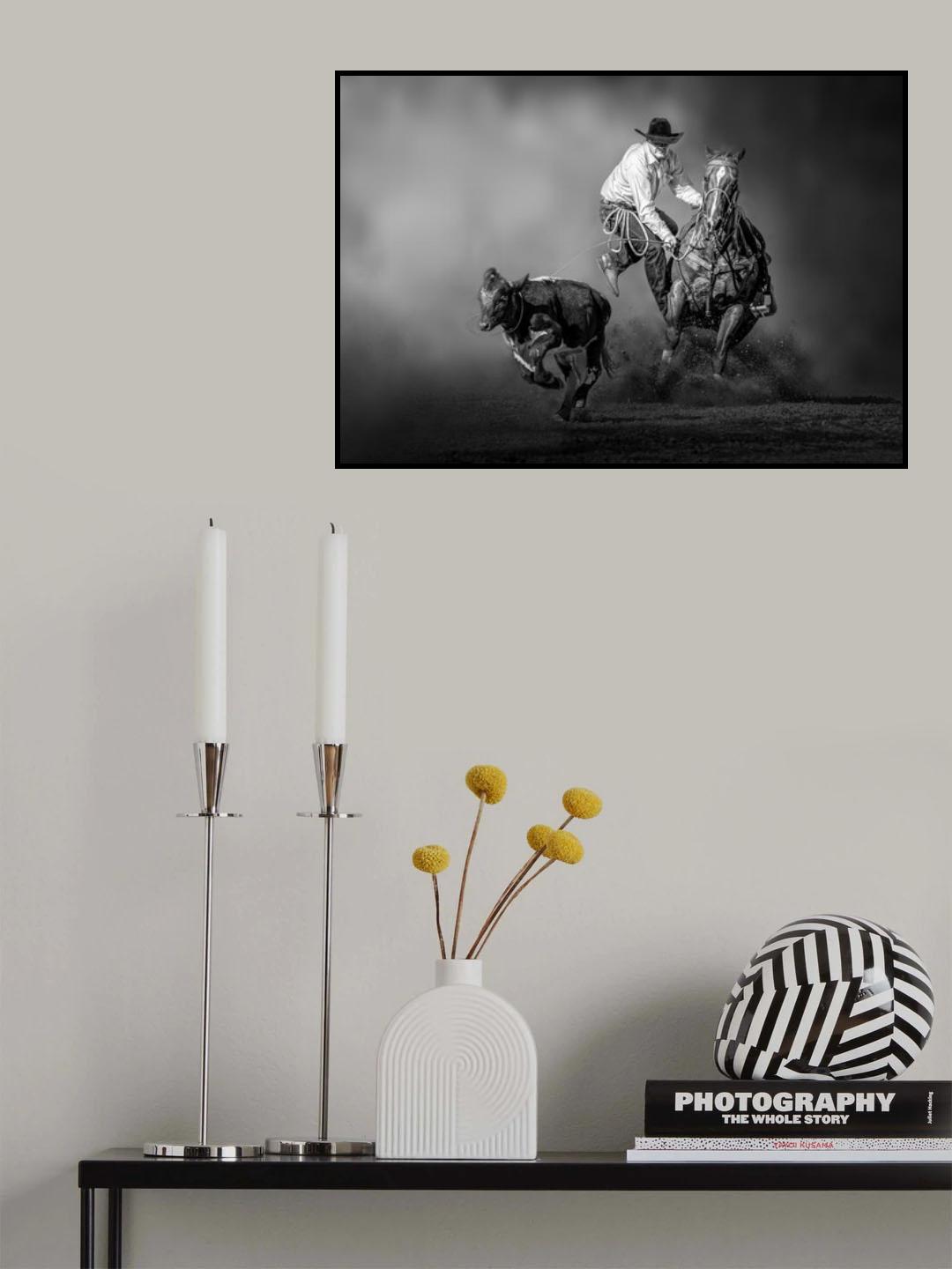 Perfect Tie-Down Roping Poster och Canvastavla