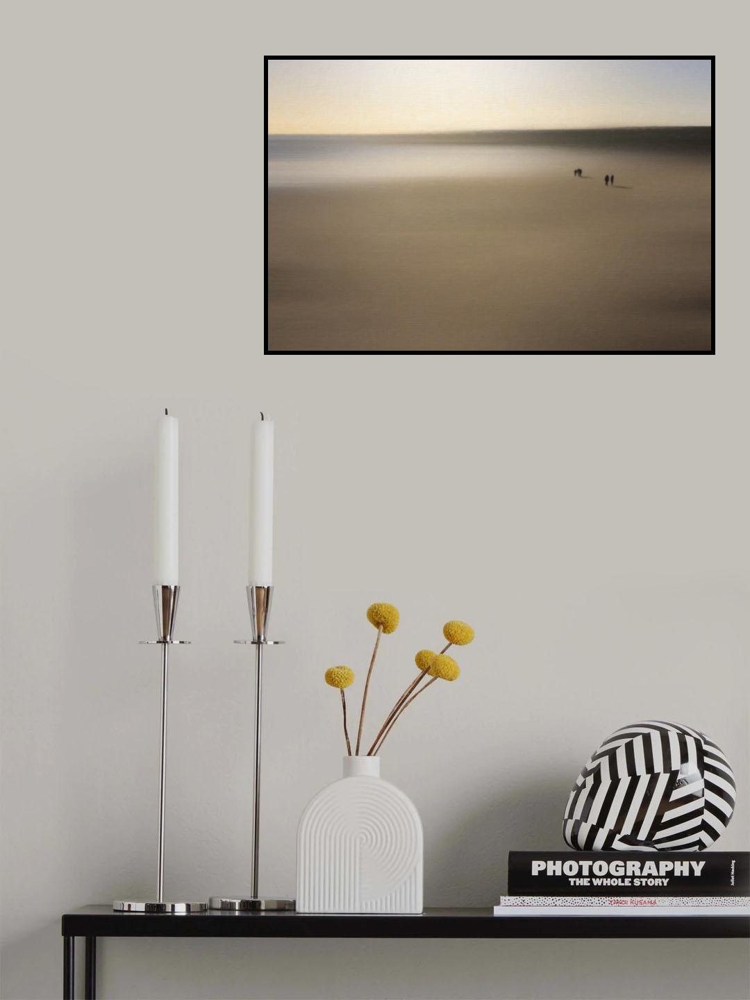 Figures on an oiled beach Poster och Canvastavla