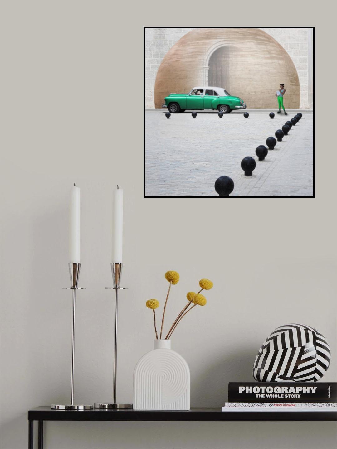 Green Car Poster och Canvastavla