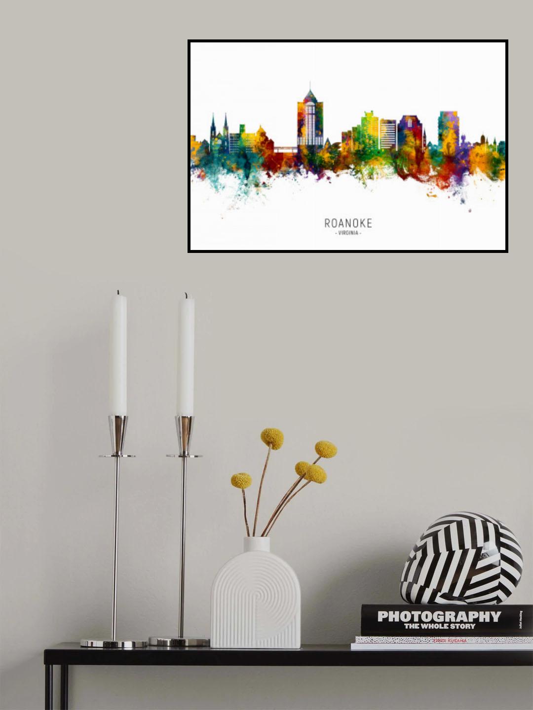Roanoke Virginia Skyline Poster och Canvastavla