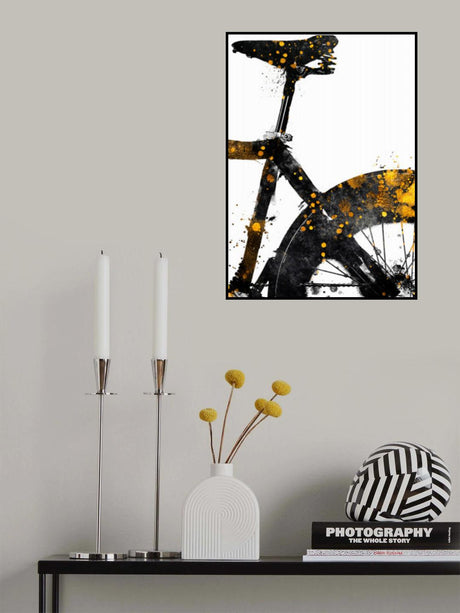 Cycling 4 gold and black Poster och Canvastavla