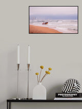 Basket boat at morning beach Poster och Canvastavla