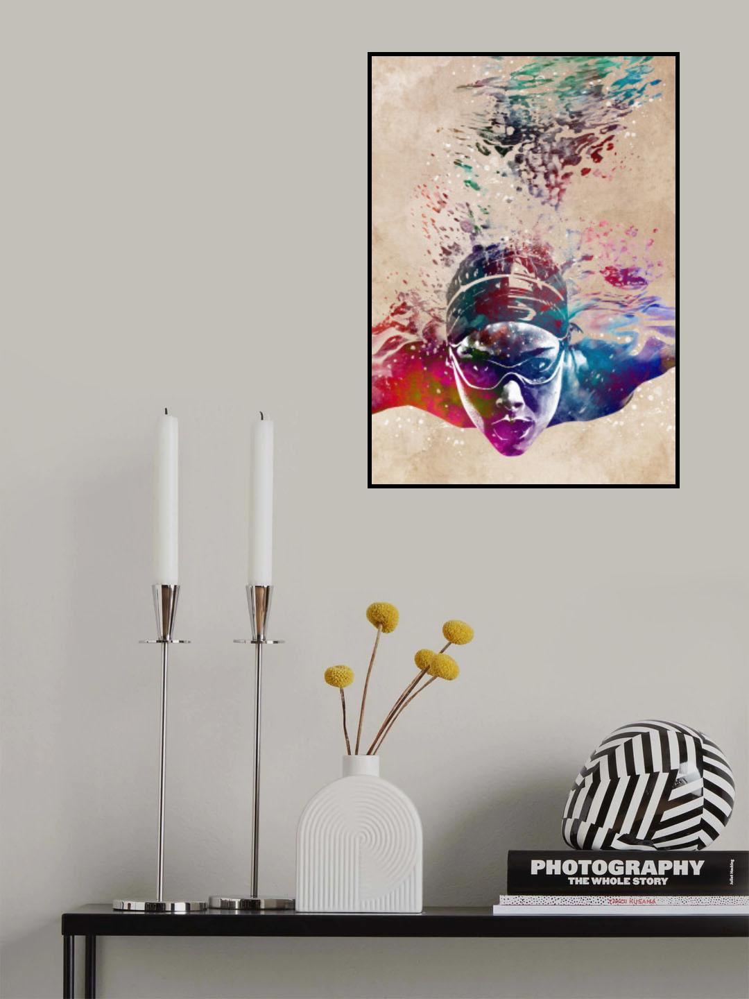Swimmer sport art Poster och Canvastavla