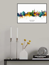 New Bern North Carolina Skyline Poster och Canvastavla