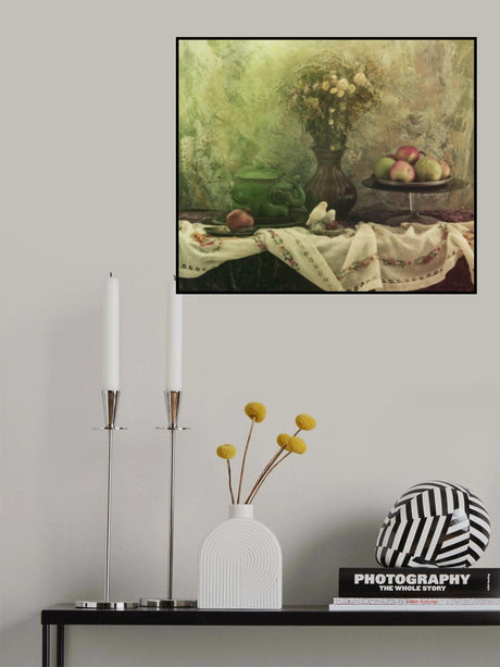 Still life with a Figures and Fruits Poster och Canvastavla