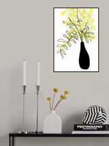 Yellow blooms in a vase Poster och Canvastavla
