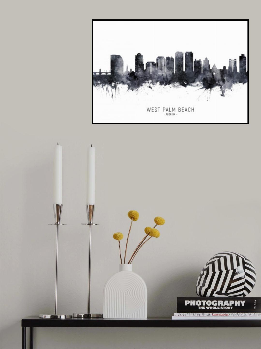 West Palm Beach Florida Skyline Poster och Canvastavla