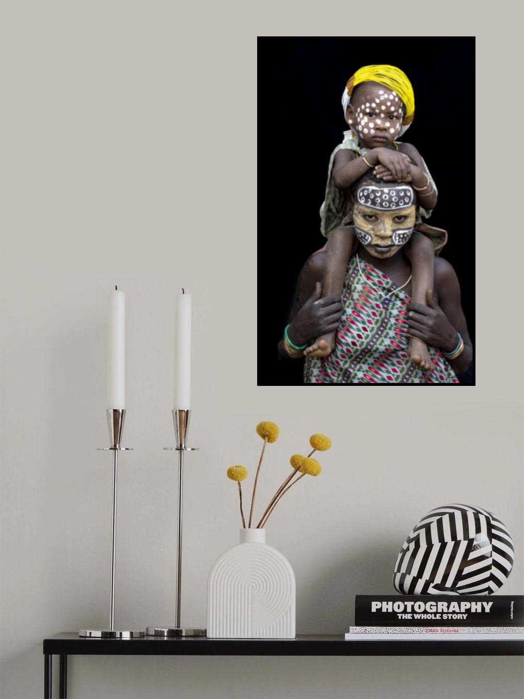 Mother and child of the Suri tribe Poster och Canvastavla