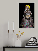 Mother and child of the Suri tribe Poster och Canvastavla