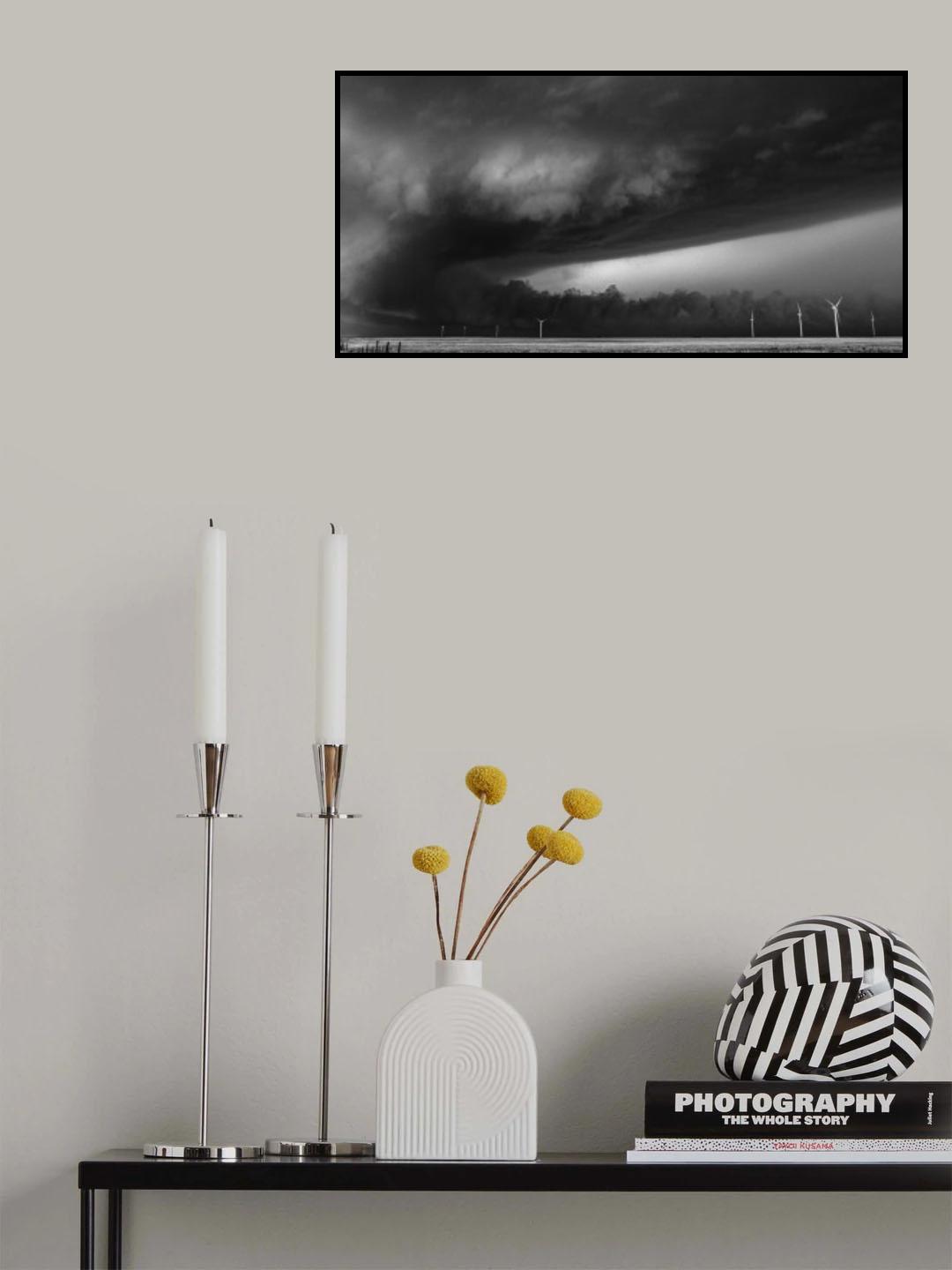 Grayscale Supercell Poster och Canvastavla