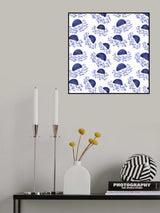 Confetti Rainbows Navy Blue Poster och Canvastavla