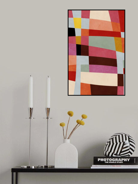 Warm Colors Bauhaus Geometry4 Poster och Canvastavla