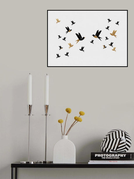 Origami Birds Collage III Poster och Canvastavla