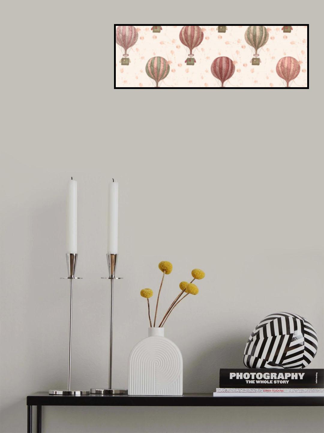 Hla016  Hot Air Ballooons Pinks Poster och Canvastavla