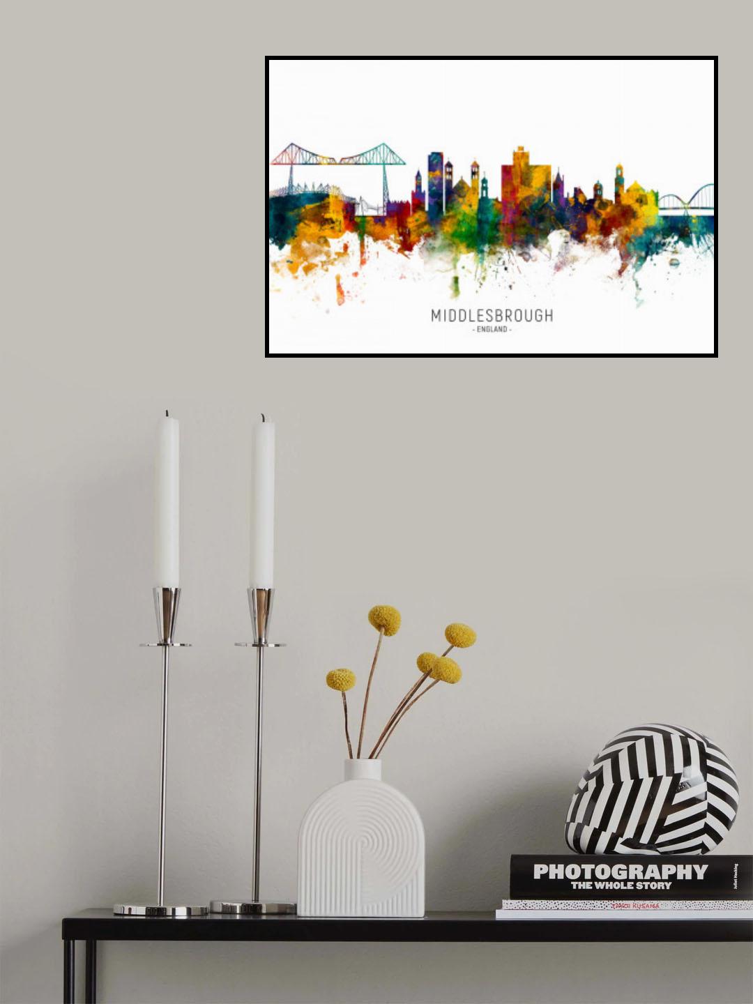 Middlesbrough Skyline Poster och Canvastavla