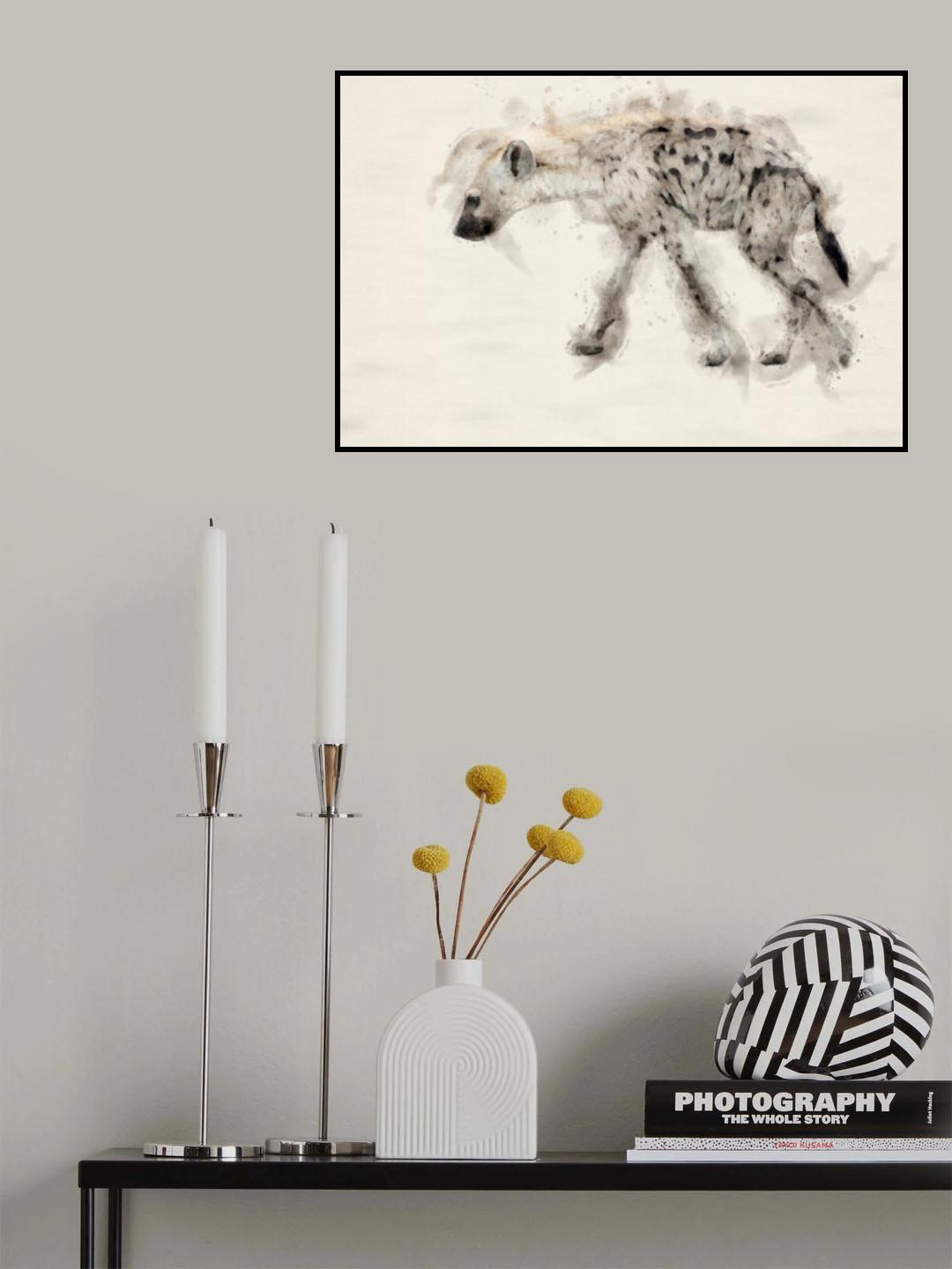 Abstract African Hiena Watercolor Art Poster och Canvastavla
