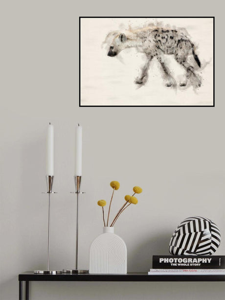 Abstract African Hiena Watercolor Art Poster och Canvastavla