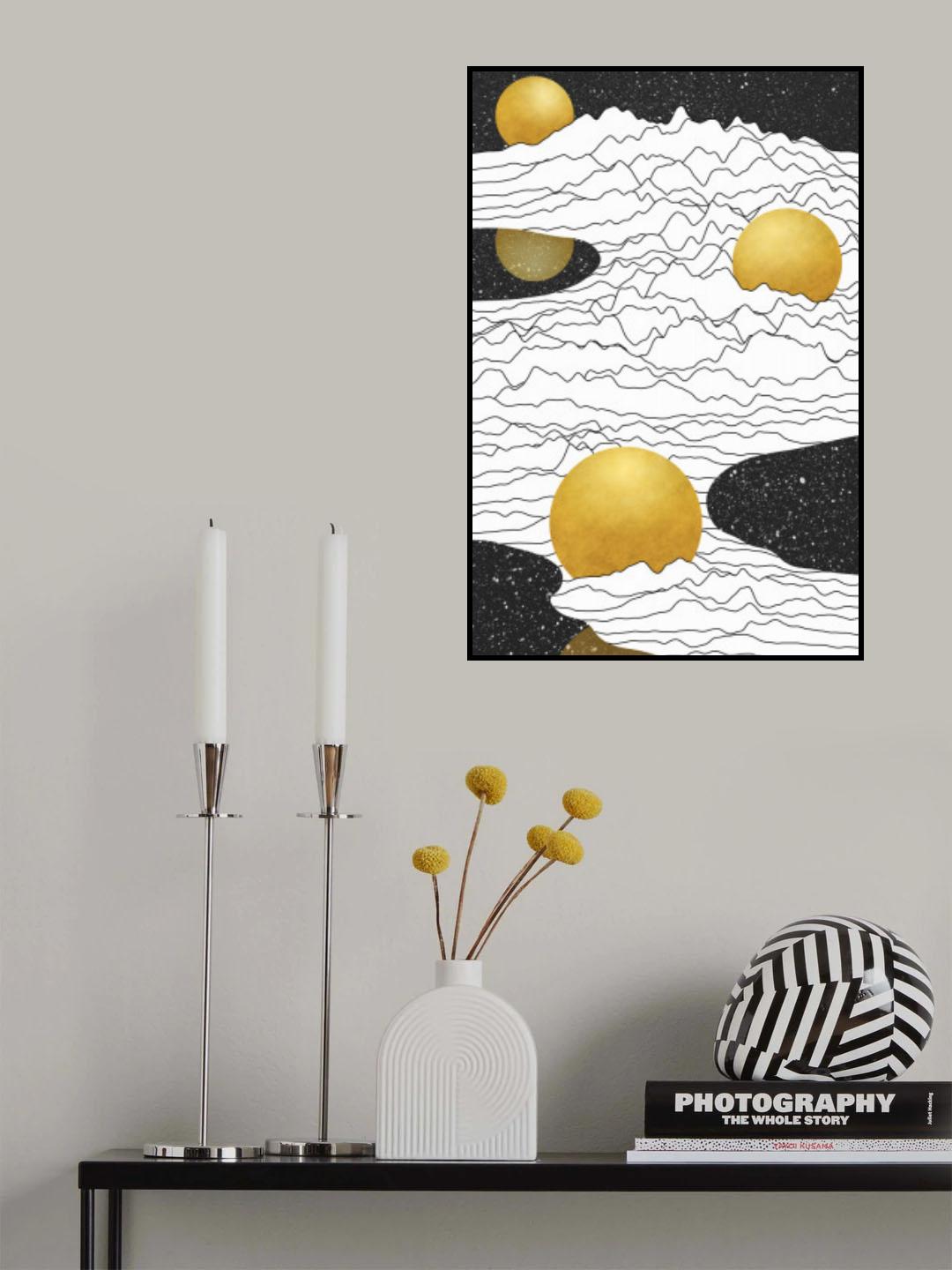 Mono Moonscape Poster och Canvastavla