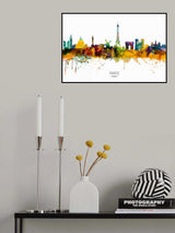 Paris France Skyline Poster och Canvastavla