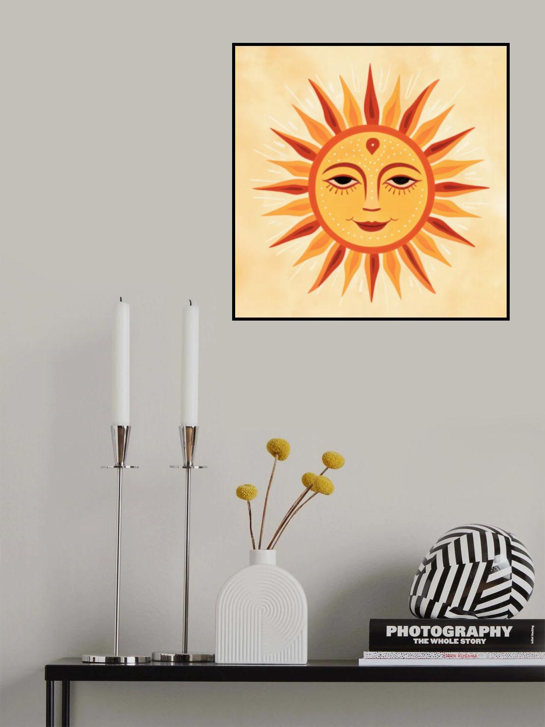 Whimsical Sun Face 2 Poster och Canvastavla